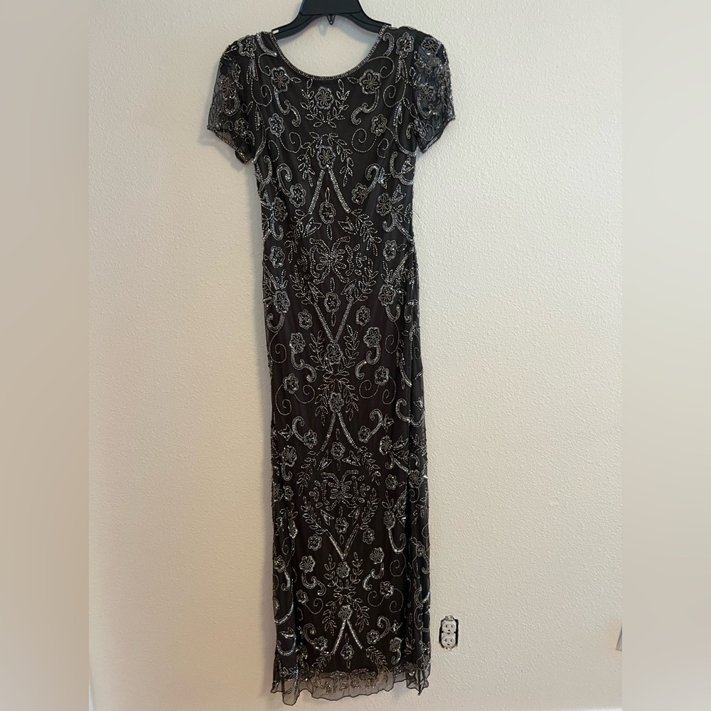Pisarro Nights Black and Silver Sequin Maxi Dress